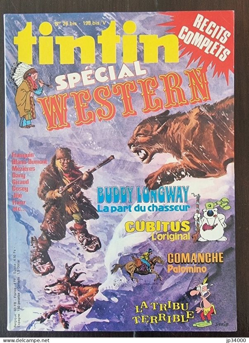 SUPER TINTIN N°5. Spécial Western. Couverture Tintin, Comanche, Cubitus (1979) - Kuifje