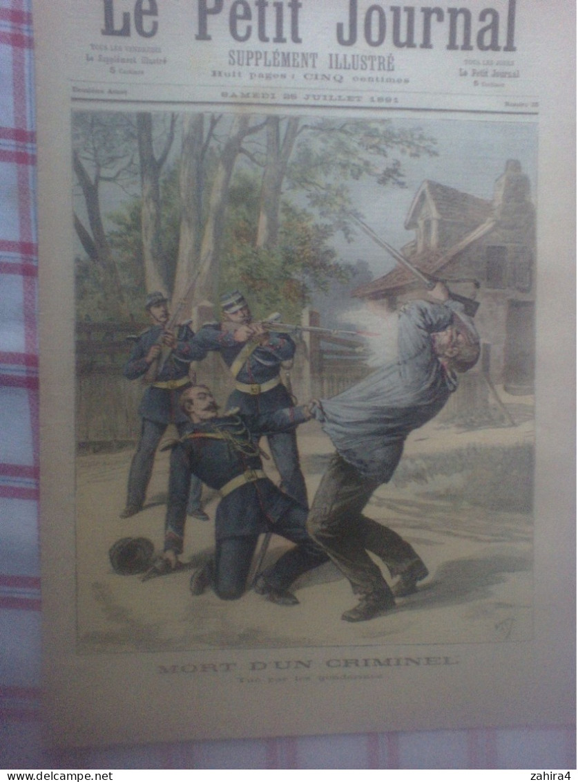 Le Petit Journal N35 Mort D'un Criminel Par 1 Gendarme Ballon Foudroyé à Chicago 2 Français Blessés Chanson La Devanture - Tijdschriften - Voor 1900