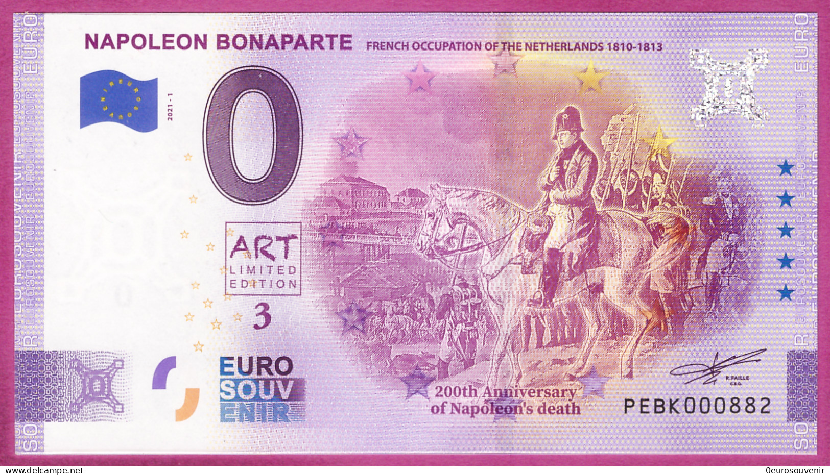 0-Euro PEBK 2021-1 NAPOLEON BONAPARTE - FRENCH OCCUPATION OF THE NETHERLANDS 1810-1813 - Essais Privés / Non-officiels