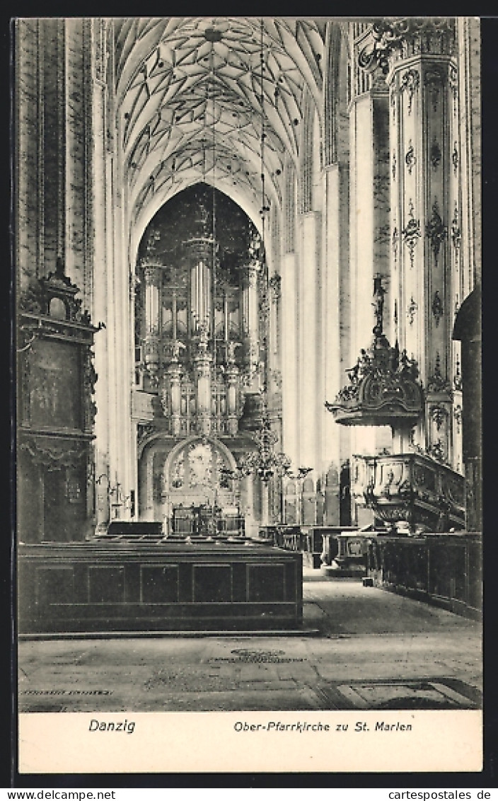 AK Danzig, Ober-Pfarrkirche Zu St. Marien  - Westpreussen