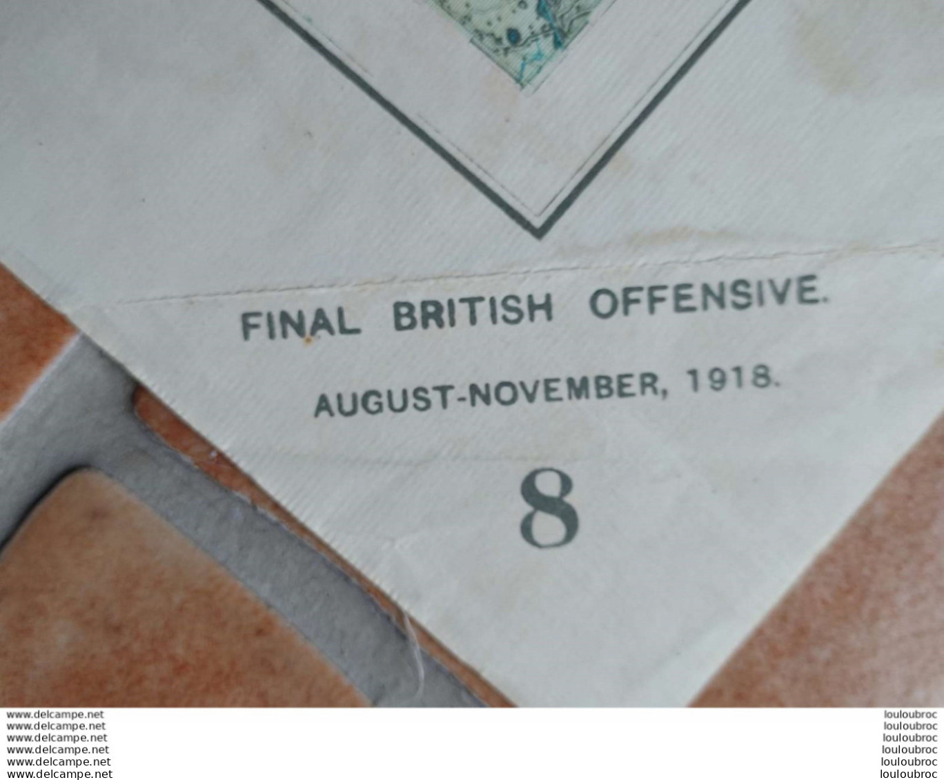 RARE CARTE FINAL BRITISH OFFENSIVE AUGUST-NOVEMBER 1918 NORD DE LA FRANCE  84 X 70 CM SURVEY 1919 TOILEE - 1914-18