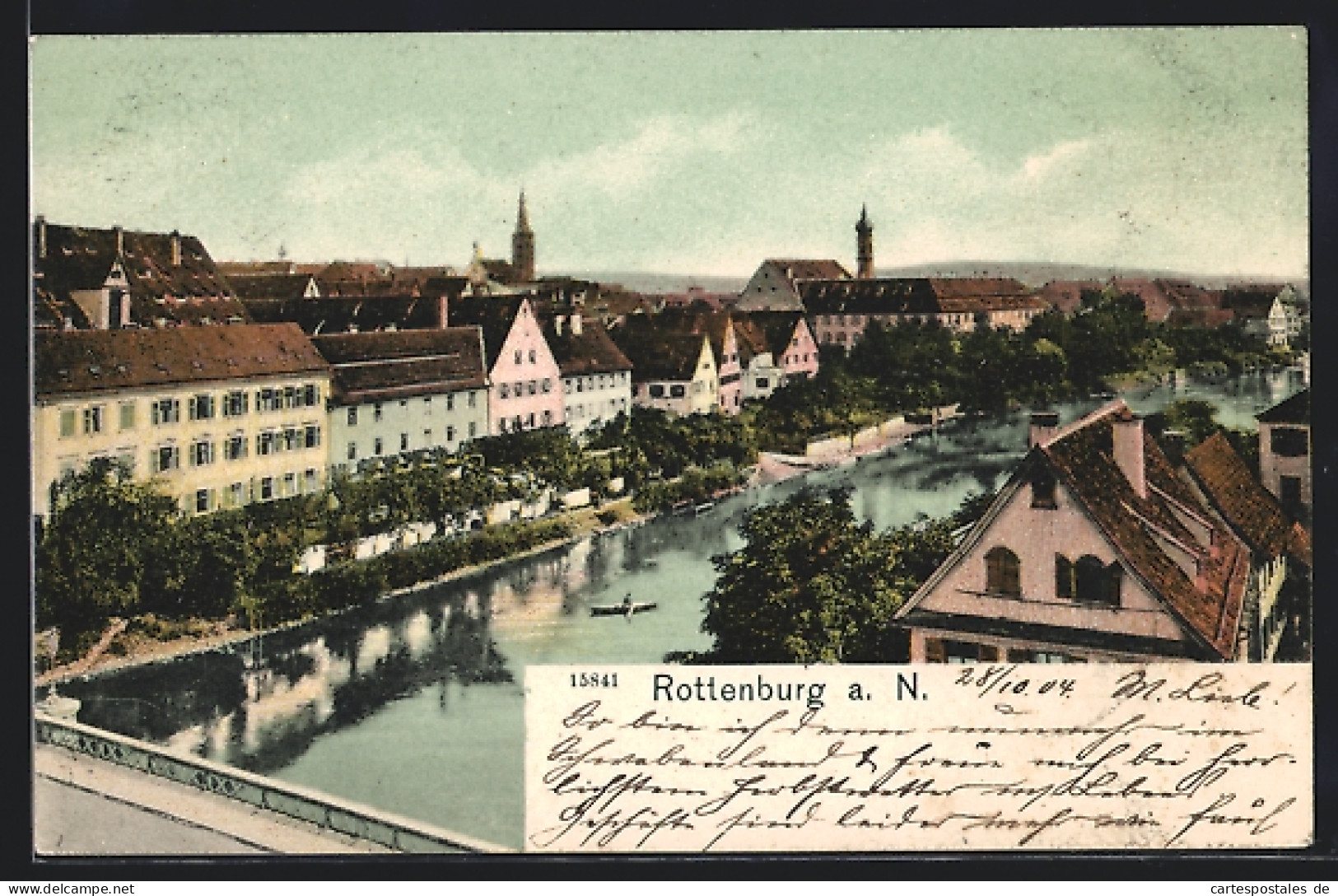 AK Rottenburg A. N., Teilansicht Mit Flusspartie  - Rottenburg