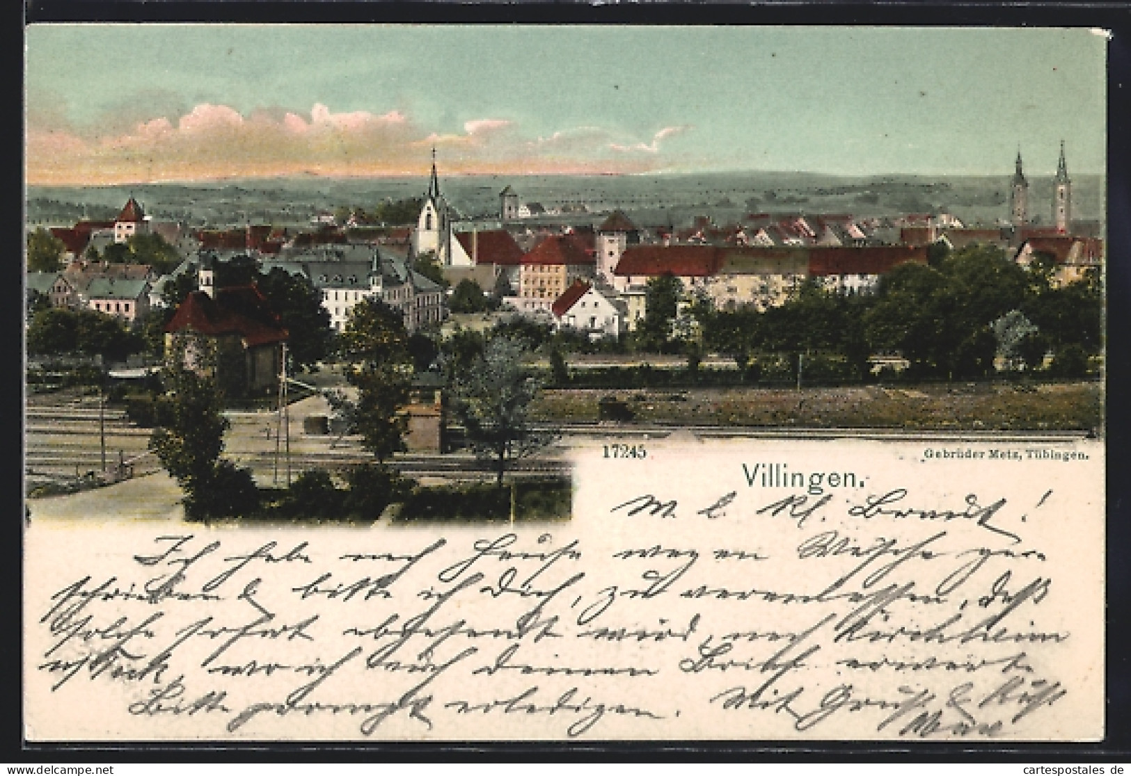 AK Villingen / Baden, Ortsansicht Mit Bahngleisen  - Baden-Baden