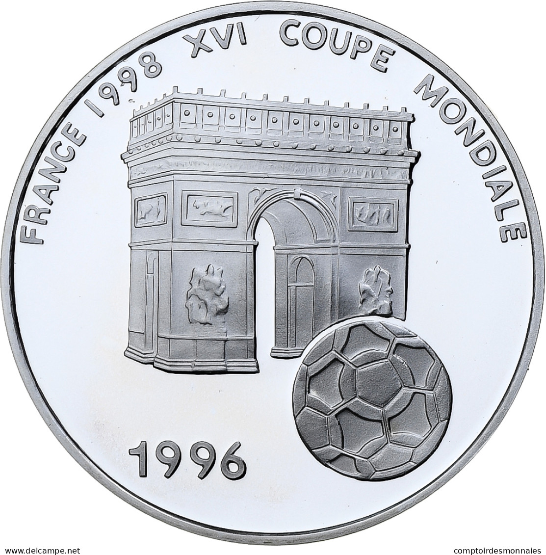 Benin, 1000 Francs CFA, World Cup France 1998, 1996, BE, Argent, FDC - Benín