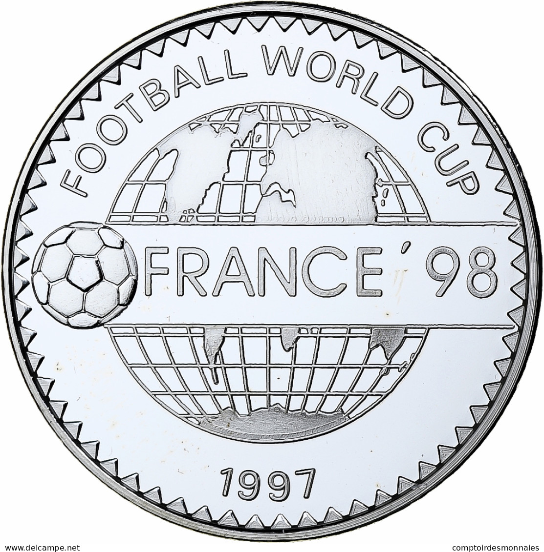 Mongolie, 500 Tögrög, World Cup France 1998, 1997, BE, Argent, FDC - Mongolië
