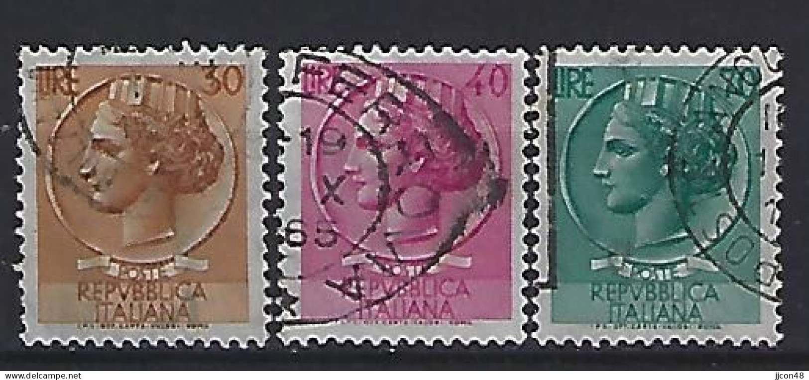 Italy 1960  Italia Turrita (o) Mi.1073-1075 - 1946-60: Oblitérés