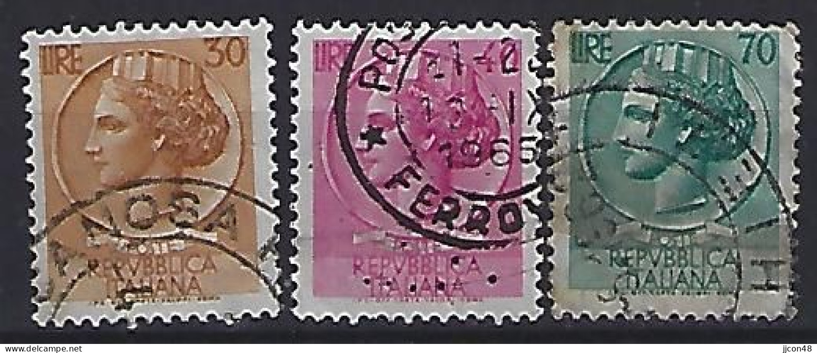 Italy 1960  Italia Turrita (o) Mi.1073-1075 - 1946-60: Oblitérés