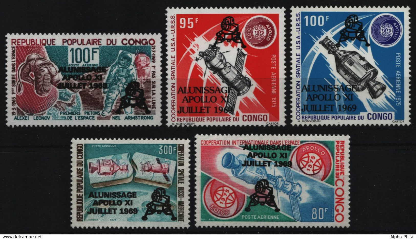 Kongo-Brazzaville 1979 - Mi-Nr. 702-706 ** - MNH - Raumfahrt / Space - Mint/hinged