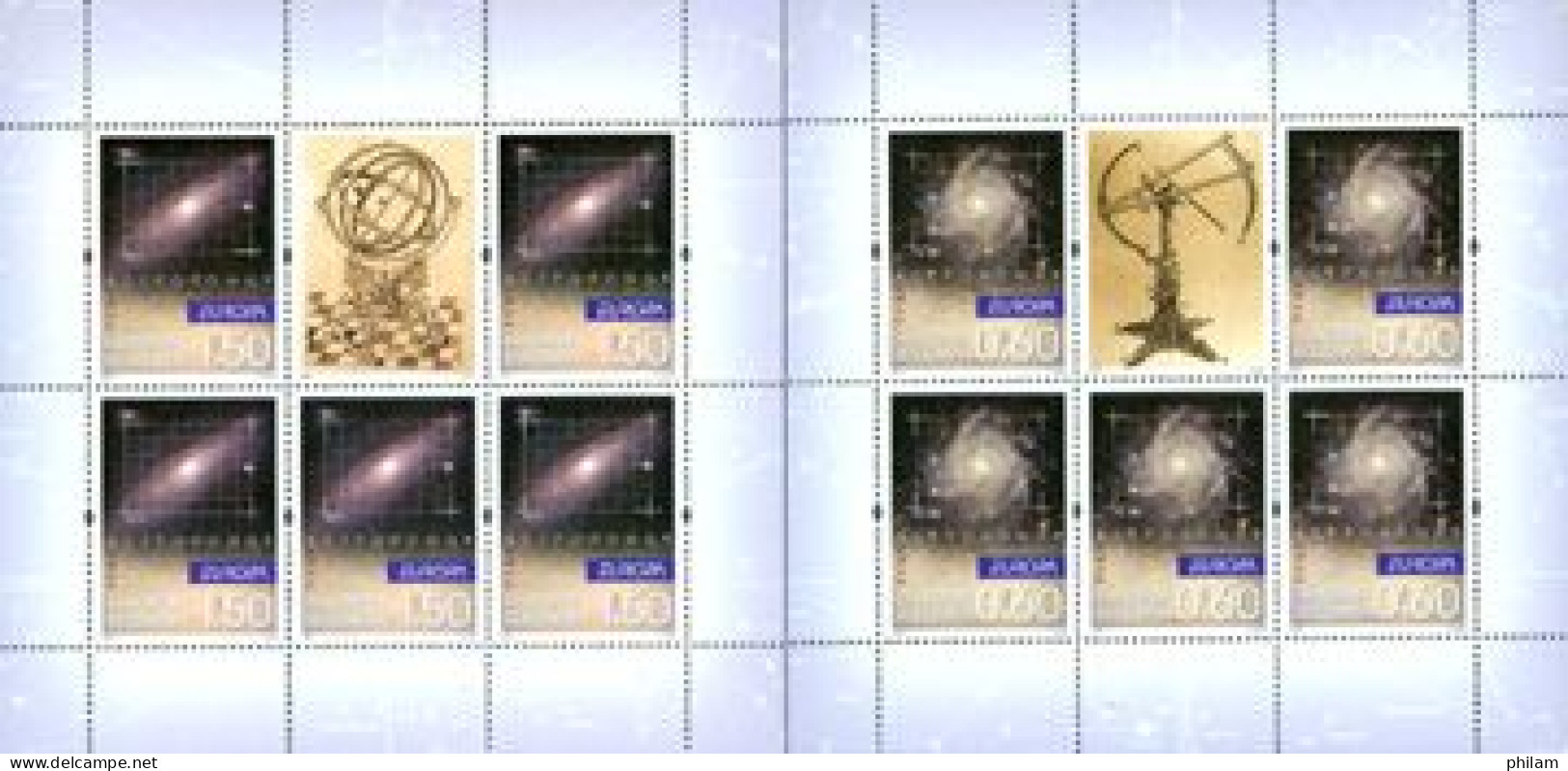 BULGARIE 2009 - Europa - L'astronomie - 2 Feuillets De 5 - Blocks & Sheetlets