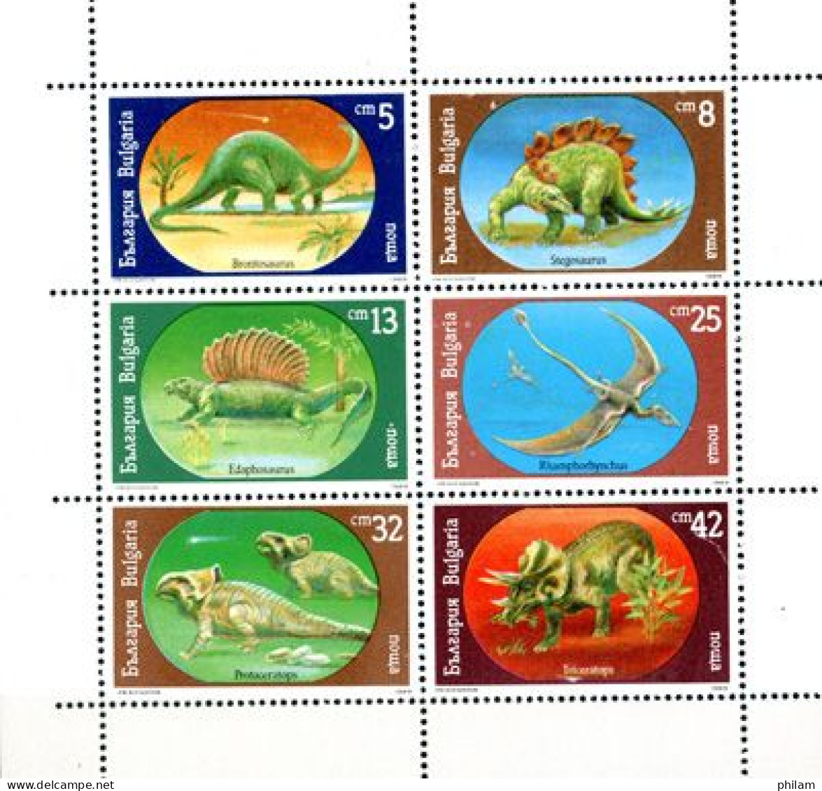 BULGARIE 1990 - Faune Préhistorique - 6 V. - Unused Stamps