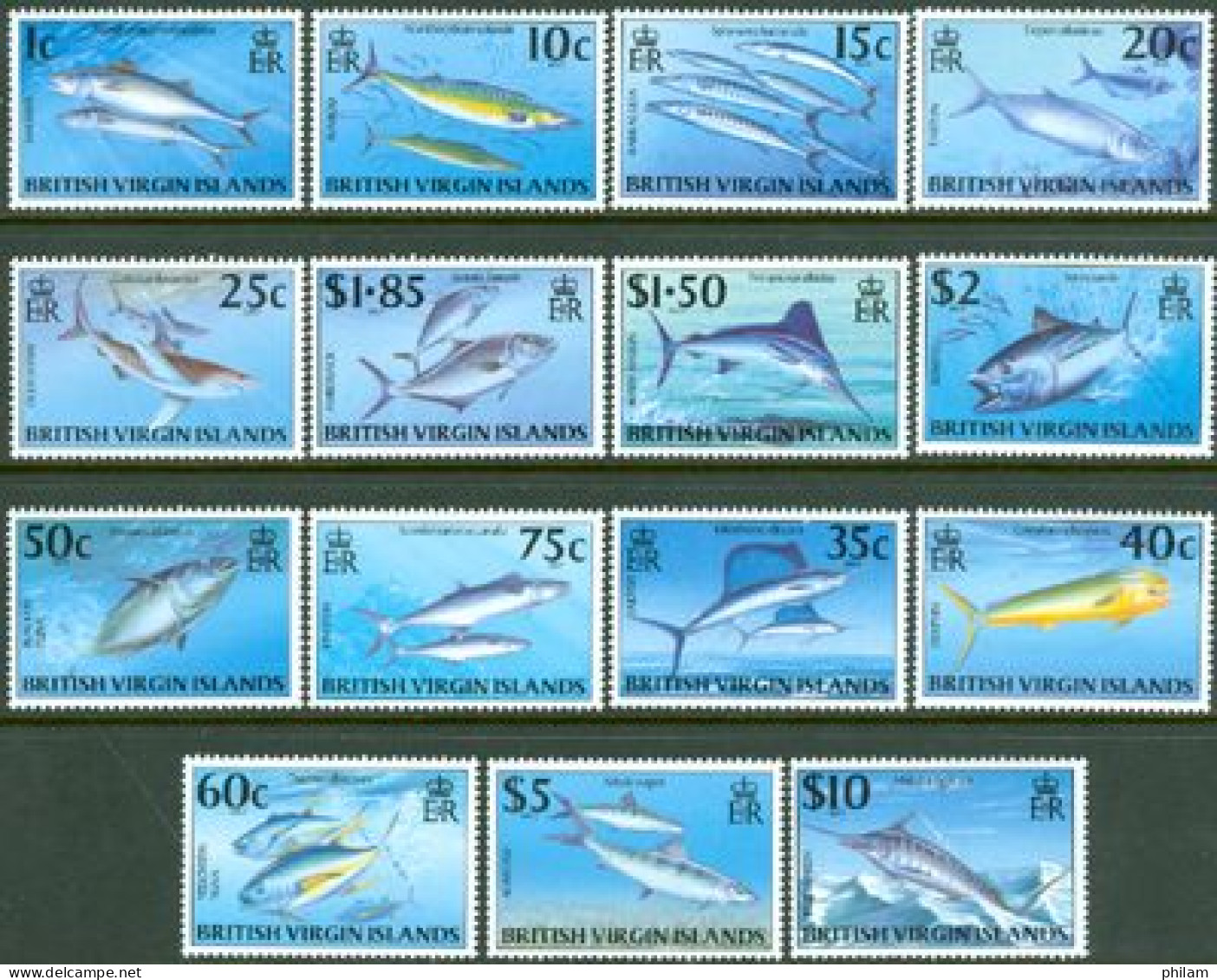 BRITISH VIRGIN 1997 - Série Courante - Poissons - 15 V. - British Virgin Islands