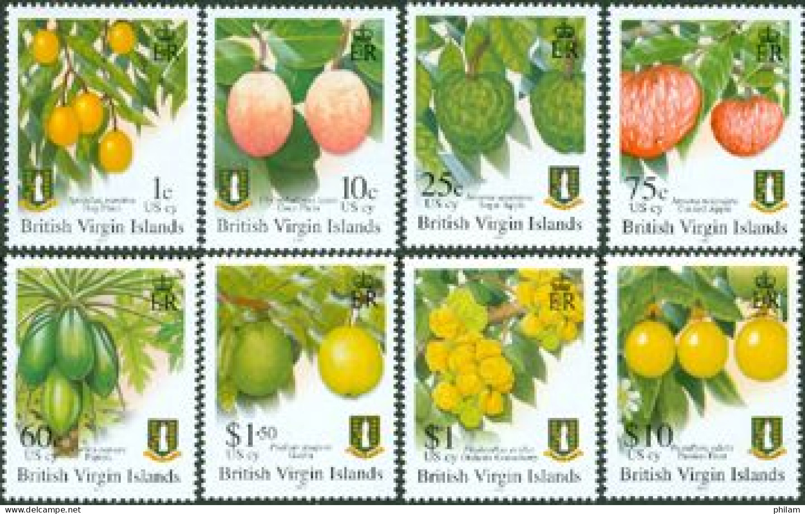 BRITISH VIRGIN 2005 - Fruits Locaux - II - 8 V. - Britse Maagdeneilanden