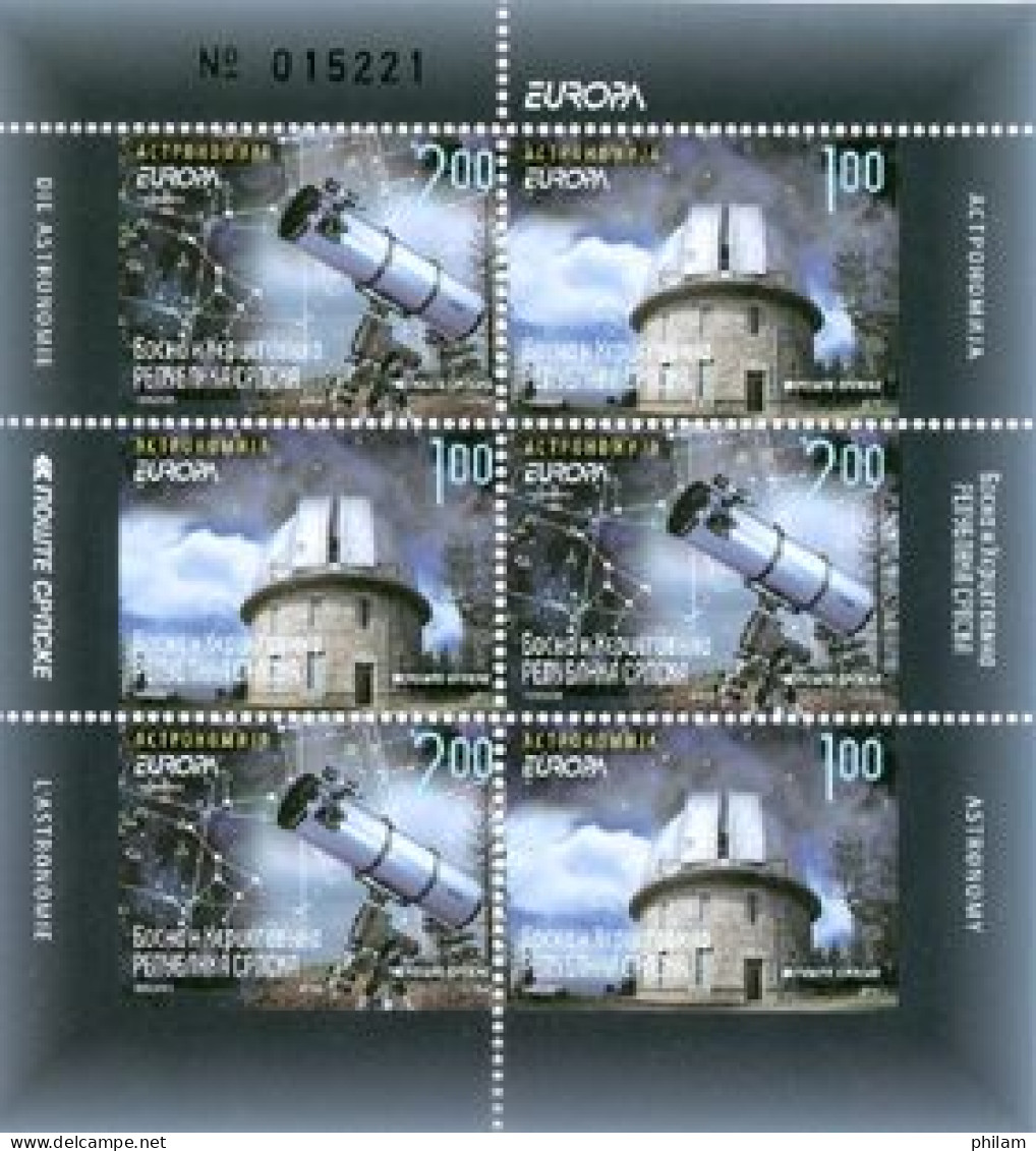 BOSNIE SERBE - 2009 - Europa - L'astronomie - 6 V. De Carnet - 2009