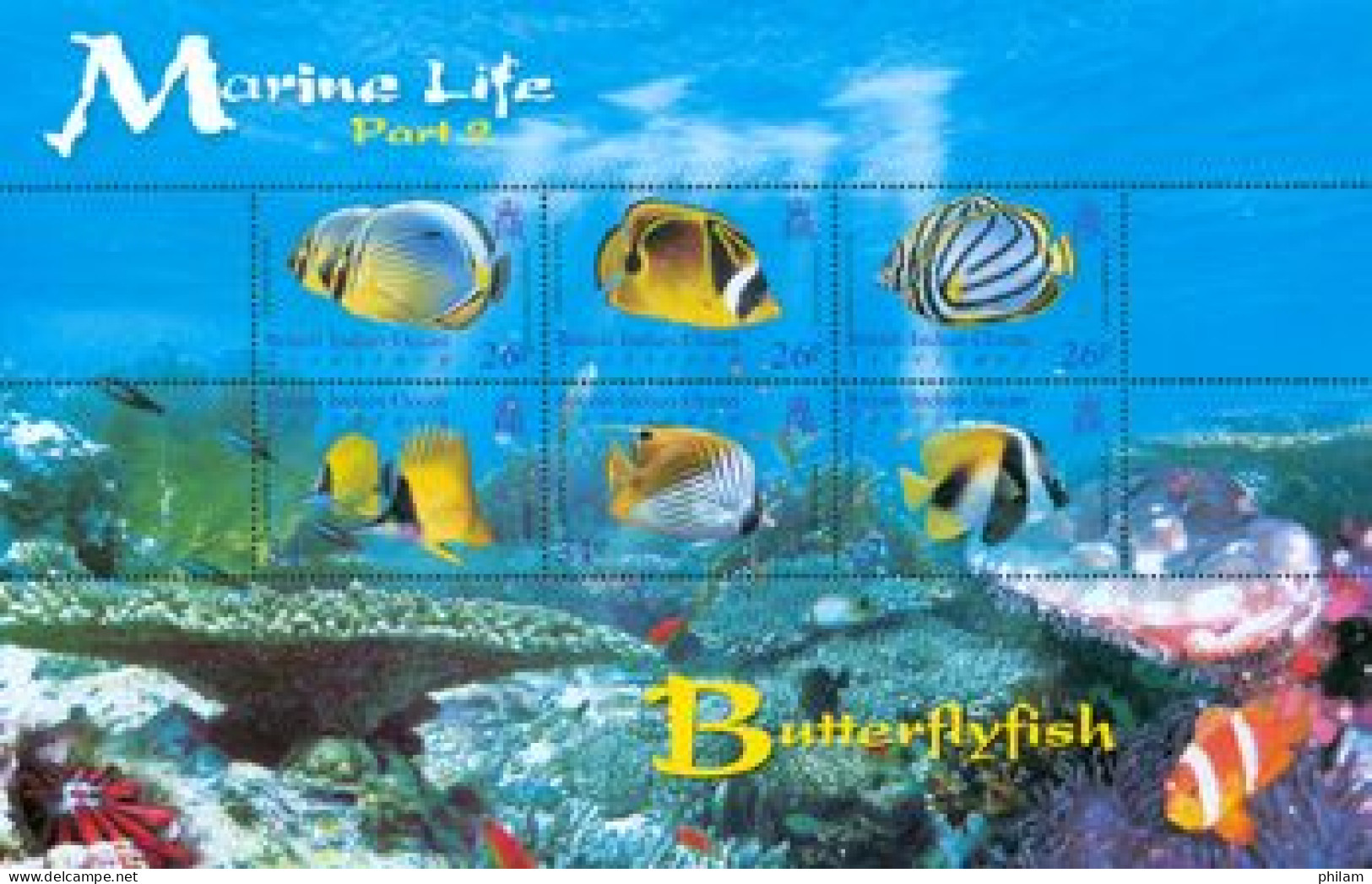 BIOT - 2006 - Vie Marine -II - Poissons Papillons - Butterfly Fish - 6 V. - Brits Indische Oceaanterritorium
