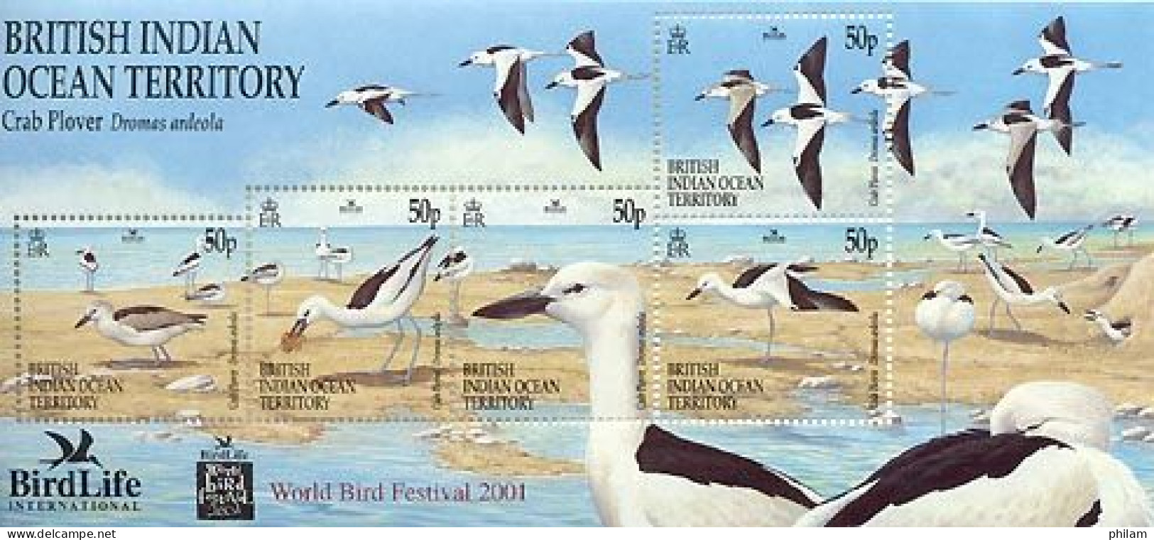 BIOT 2001 - Birdlife - Crab Plover - BF - British Indian Ocean Territory (BIOT)