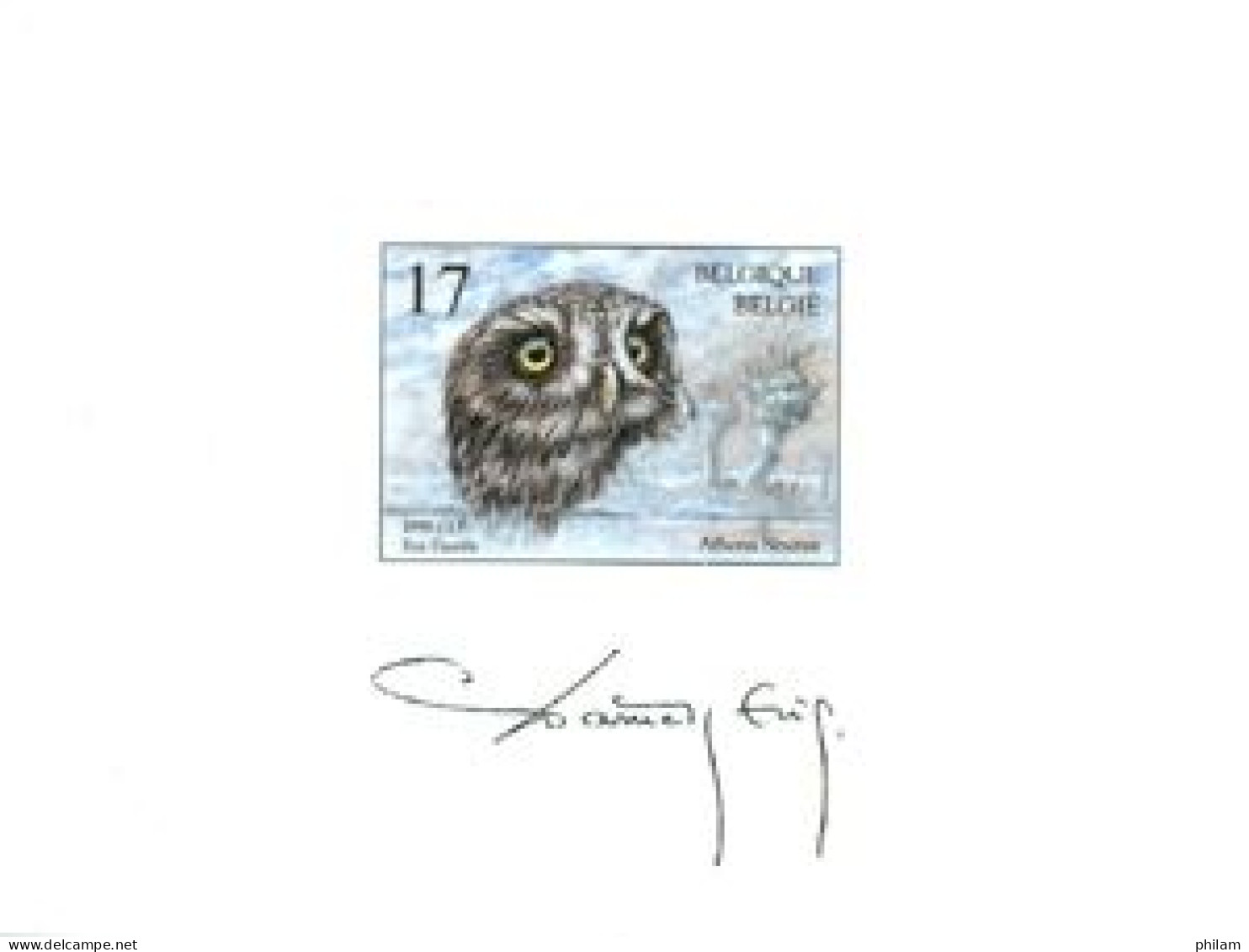 BELGIQUE 1999 - NA 6 - FR - Hibou - Uil - Owl - Texte En Français/Franse Text - Proyectos No Adoptados [NA]