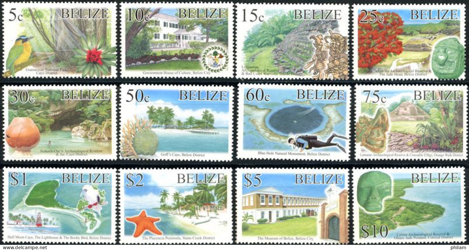 BELIZE 2005 - Ecologie Et Héritage - 12 V. - Belize (1973-...)