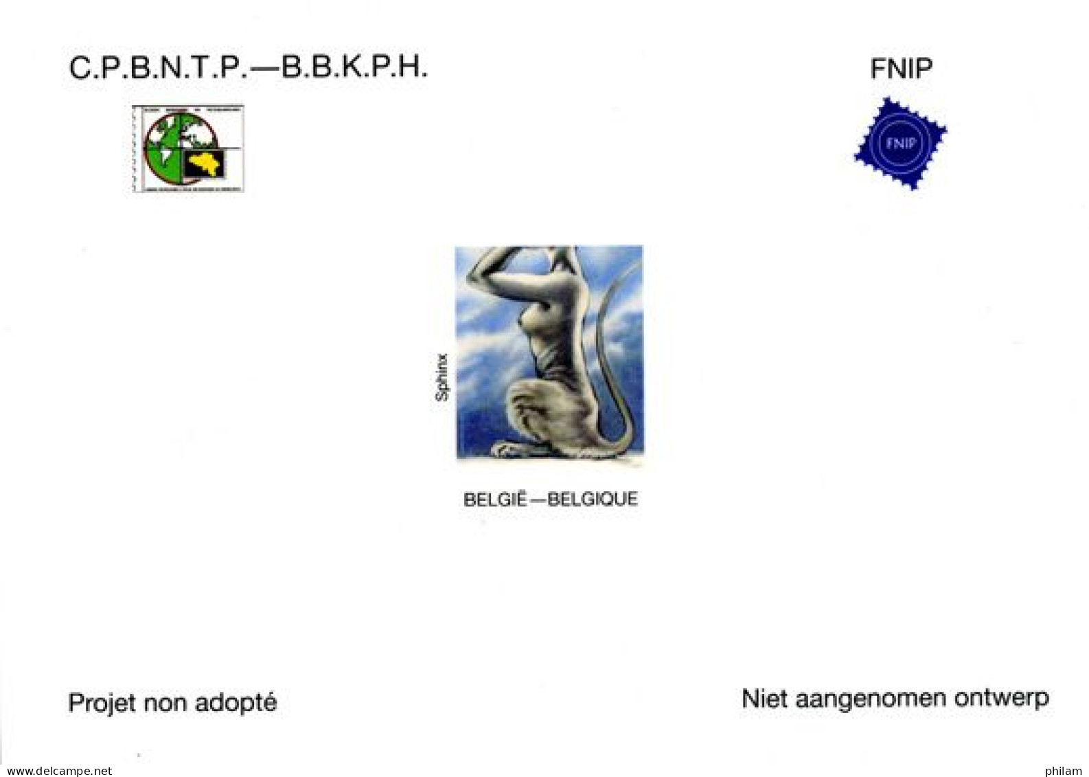 BELGIQUE 2023 - NA 45- Sphinx Par Marijke Meersman - Projets Non Adoptés [NA]