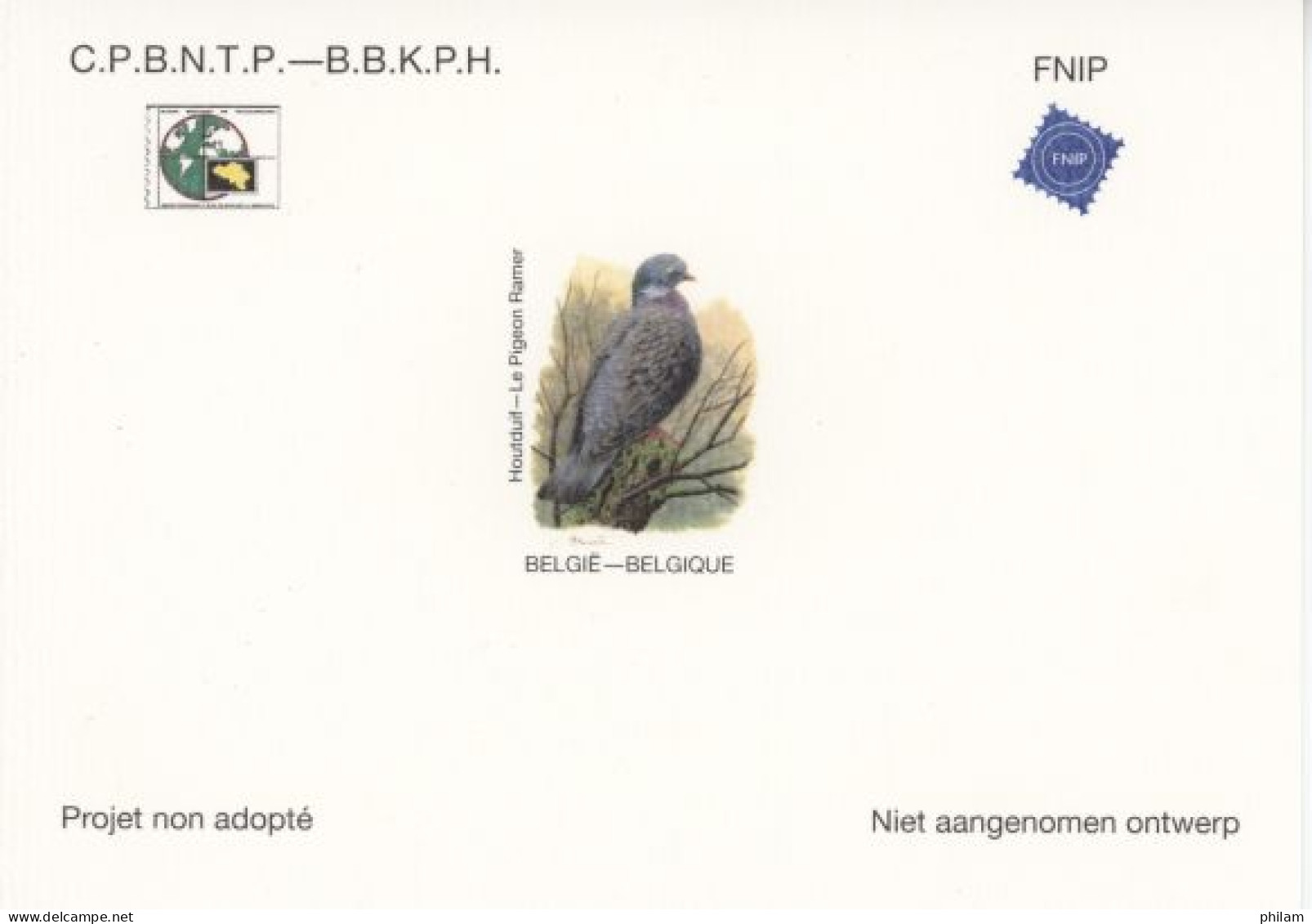 BELGIQUE 2022 - NA 44 LUXE - Pigeon Ramer Par A. Buzin - Cartonné  - Non-adopted Trials [NA]