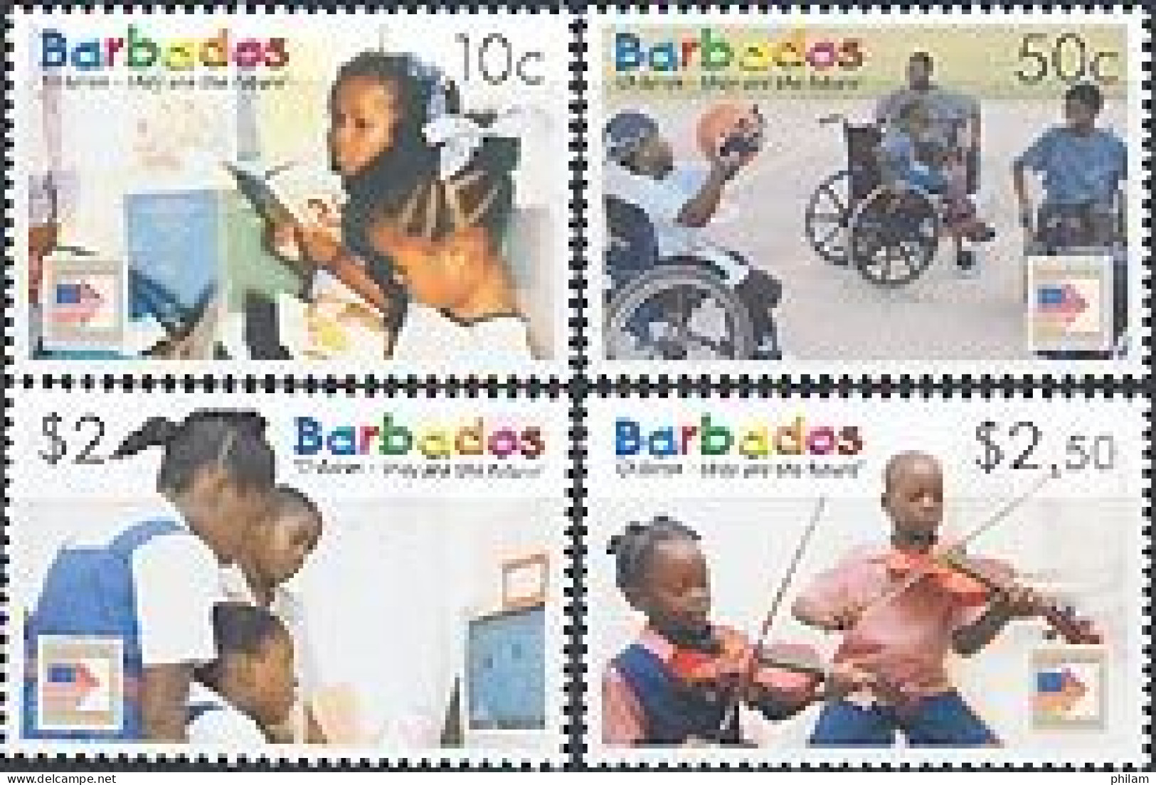 BARBADOS 2006 - L'enfance Dans Notre Futur - 4 V. - Barbades (1966-...)