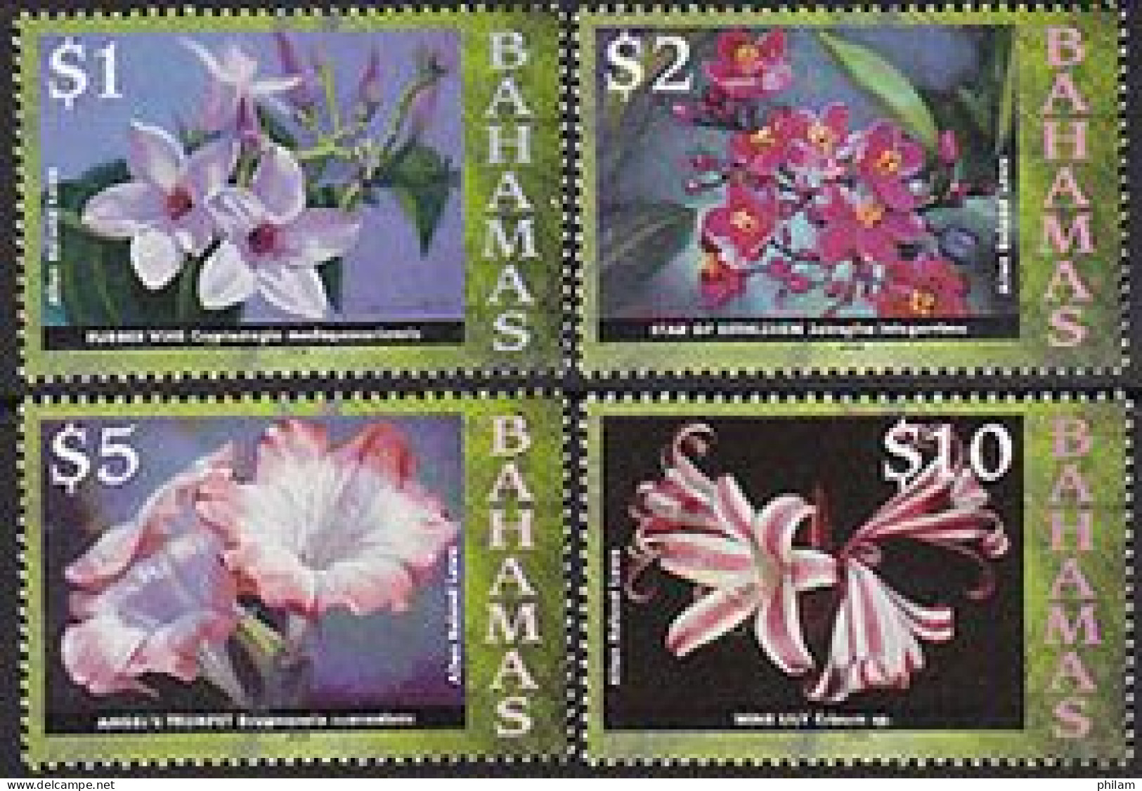 BAHAMAS 1998 - Fleurs - Imprint 2008 - 4 V. - Bahamas (1973-...)