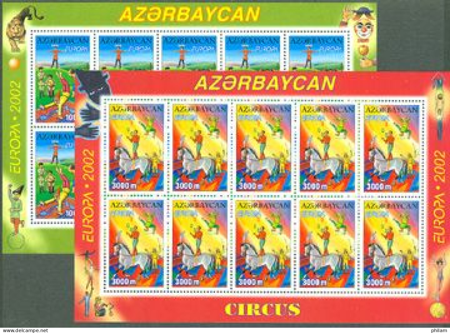 AZERBAIDJAN 2002 - Europa - Le Cirque - Feuillets De 10 - Azerbaïdjan
