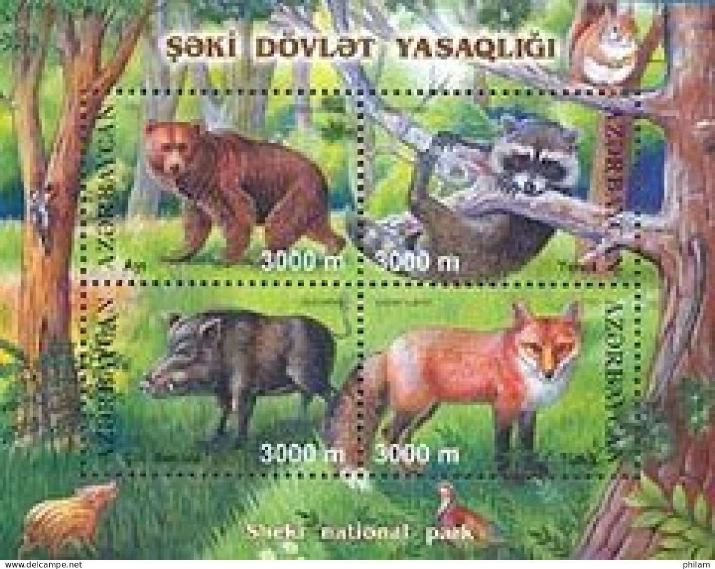AZERBAIDJAN 2003 - Animaux Du Parc National Sheki - Bloc - Azerbaïjan