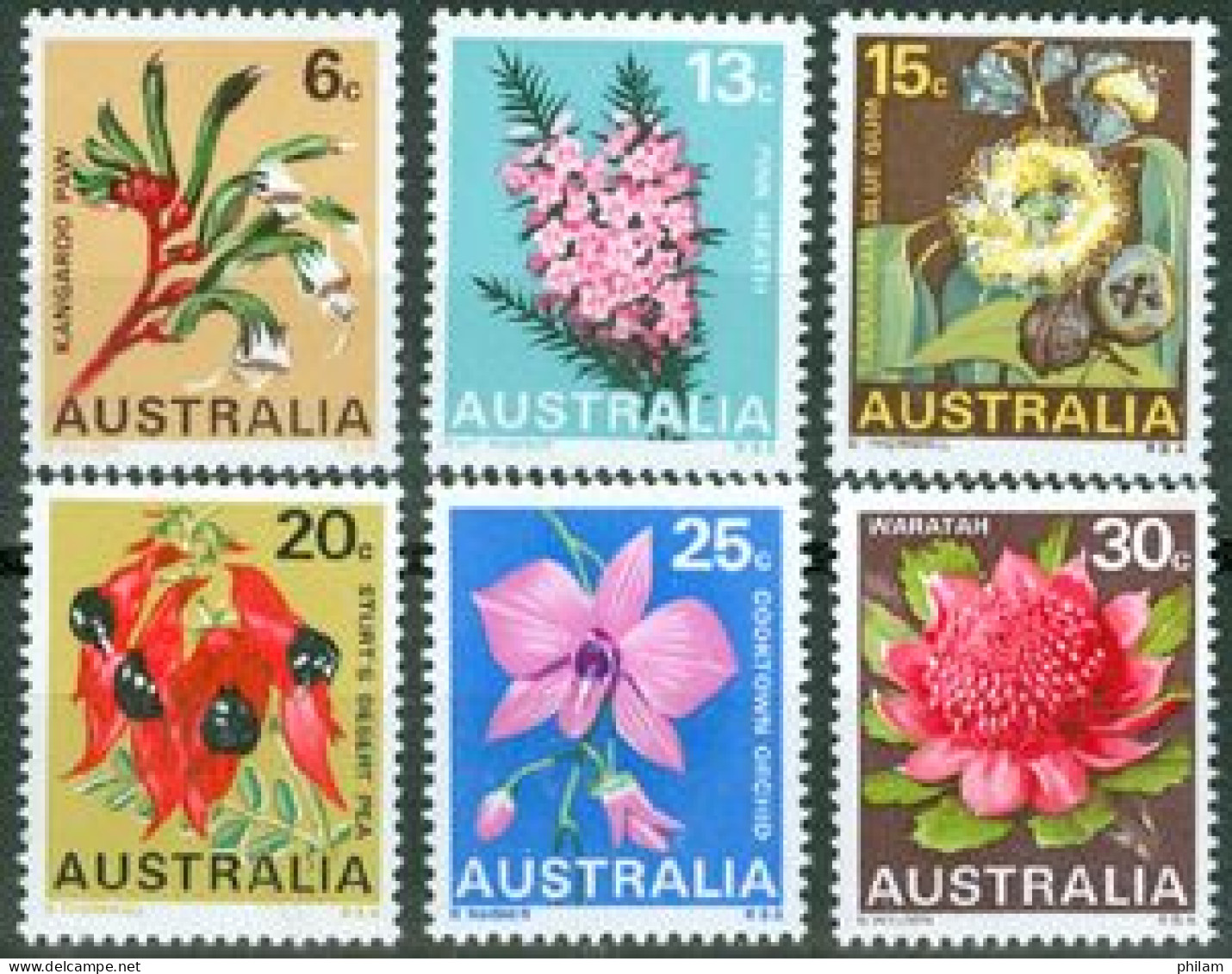 AUSTRALIE 1968 - Fleurs Des états - 6 V. - Mint Stamps