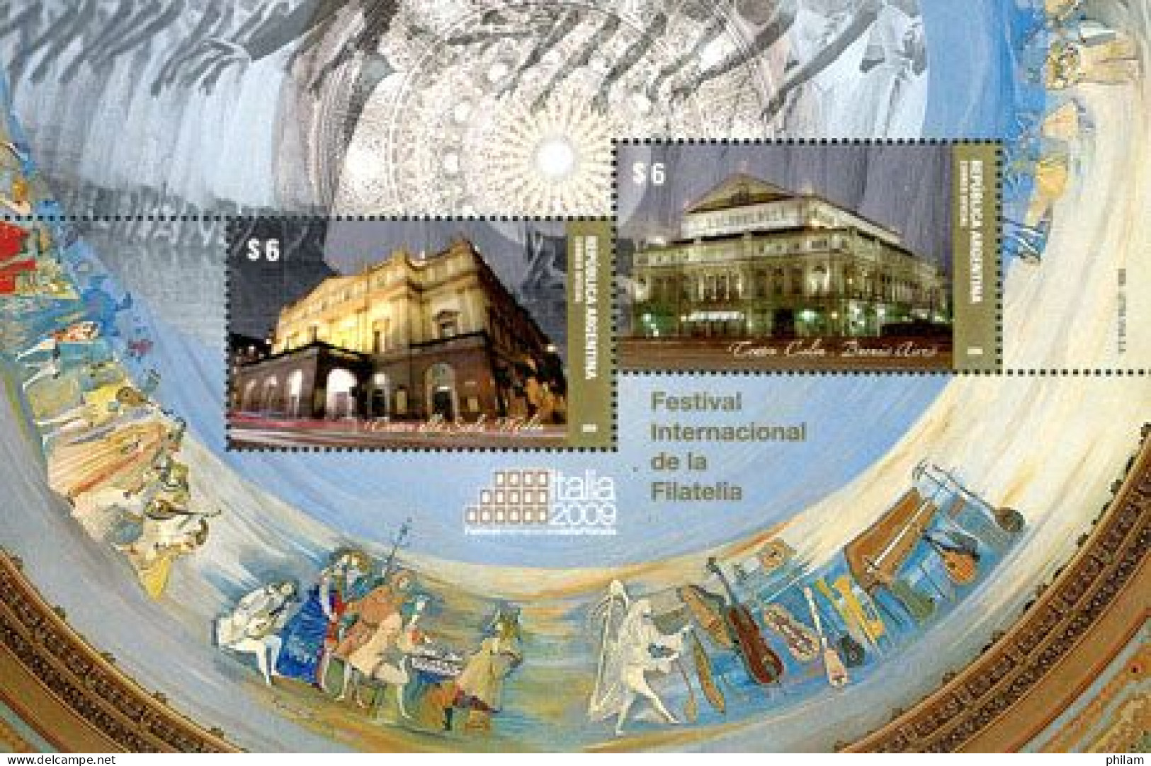 ARGENTINE - 2009 - Italia 2009 - Théatres - 1 BF - Unused Stamps