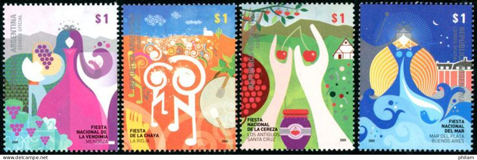 ARGENTINE - 2009 - Fêtes Populaires -4 V. - Unused Stamps