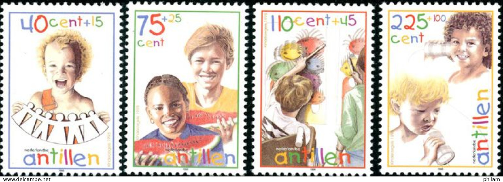 ANTILLES NEERLANDAISES 1998 - Droits De L'enfant - 4 V. - Curaçao, Nederlandse Antillen, Aruba