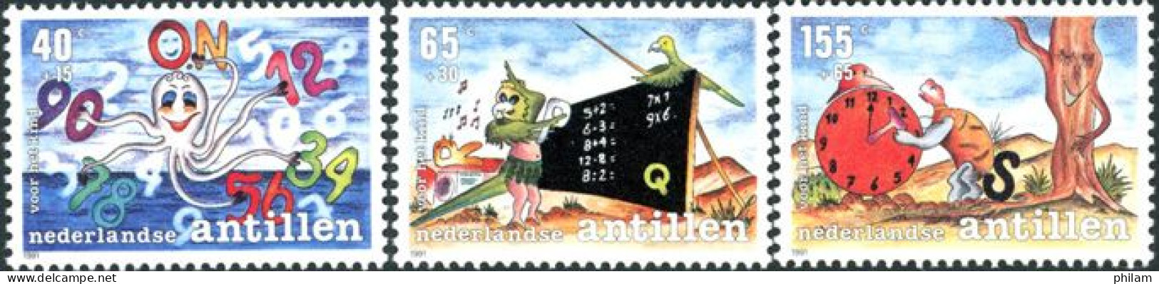 ANTILLES NEERLANDAISES 1991 - Enfance - Fables Et Légendes - 3 V. - Curaçao, Antilles Neérlandaises, Aruba