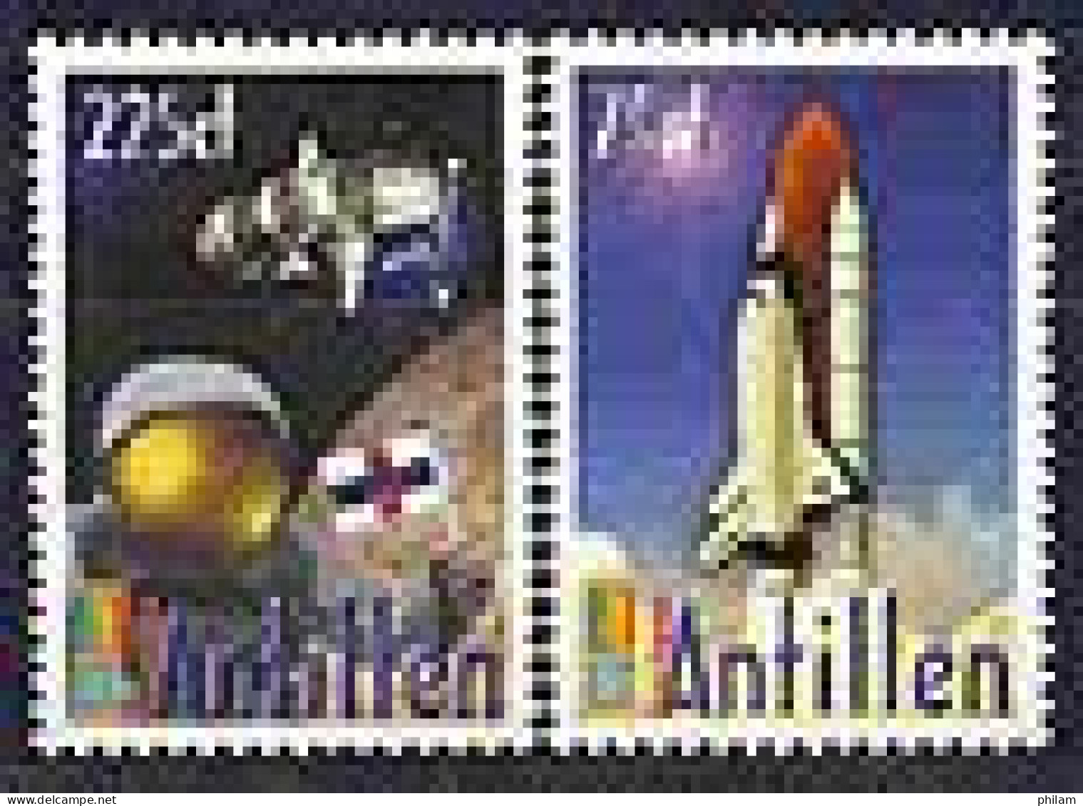 ANTILLES NEERLANDAISES - 2000 -  Exposition Anaheim - Espace - 2 V. - Curaçao, Nederlandse Antillen, Aruba