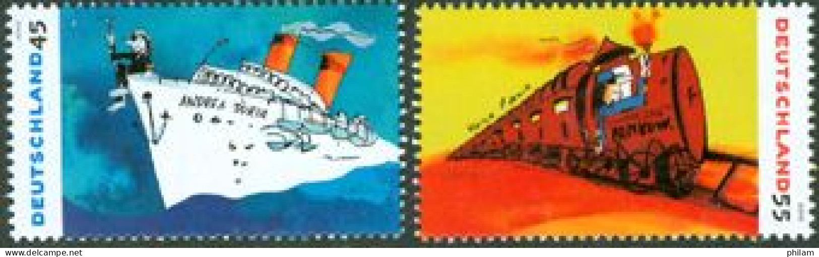 ALLEMAGNE  - 2010 -  Tableaux De Udo Lindeberg  - Trains Et Bateaux - 2 V. - Unused Stamps