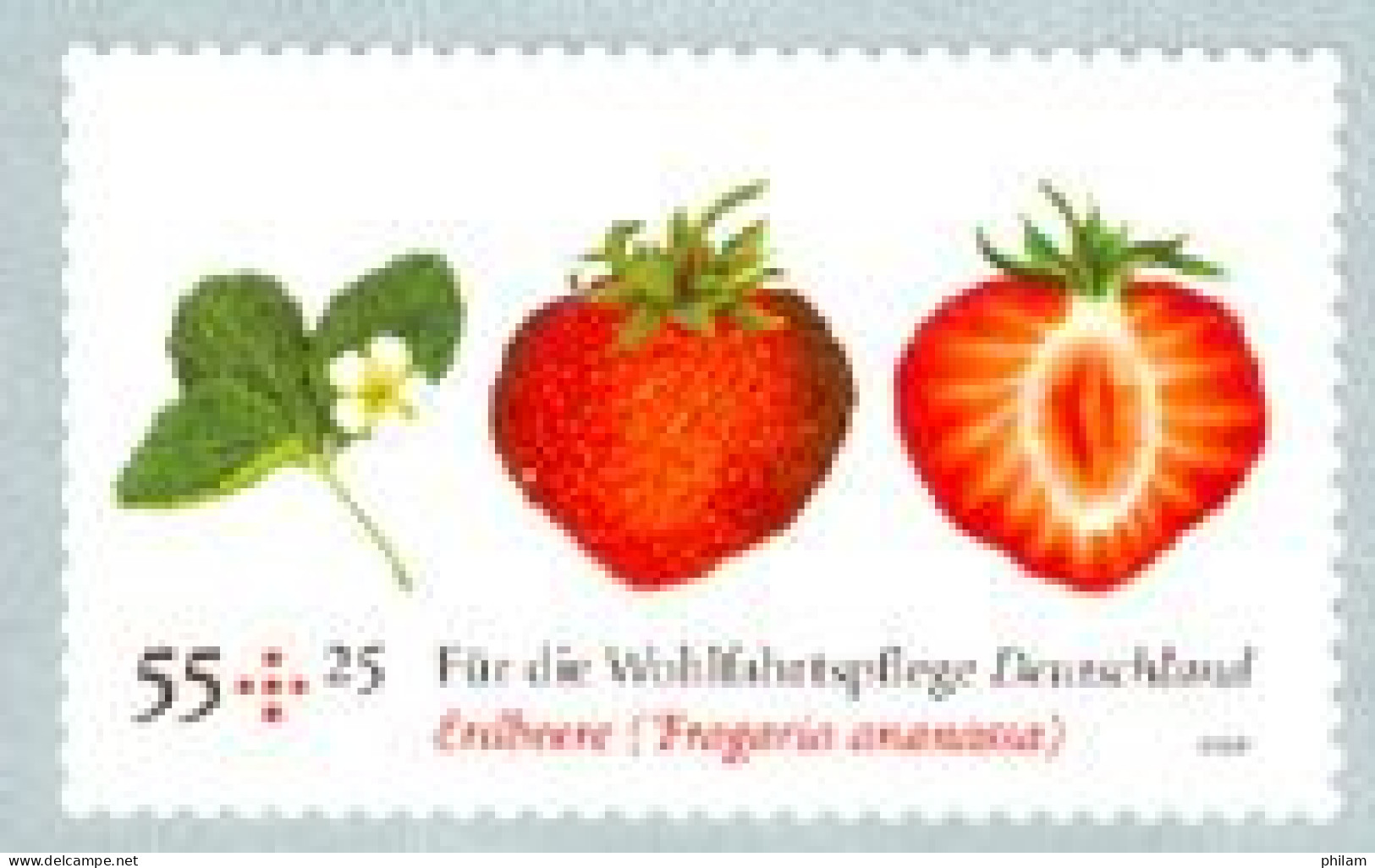 ALLEMAGNE  - 2010 - Bienfaisance: Fruits - Fraises - 1 V. Adhésif De Roulette - Unused Stamps