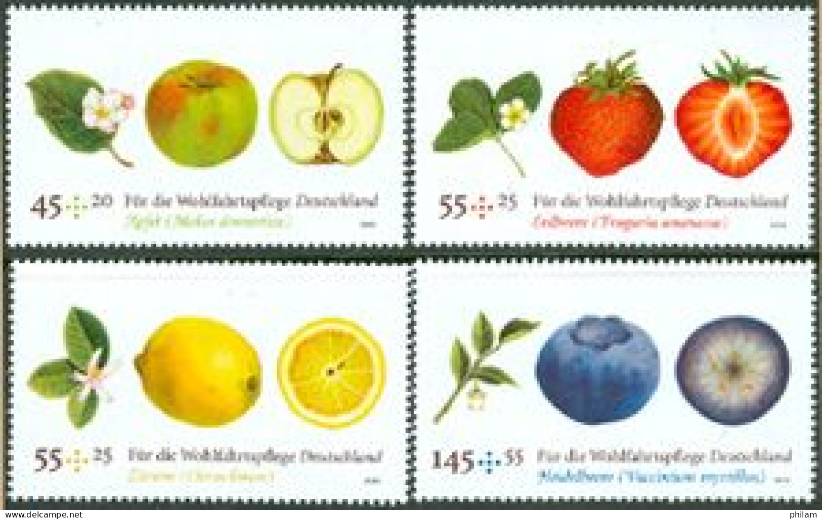 ALLEMAGNE  - 2010 - Bienfaisance: Fruits - 4 V. - Unused Stamps