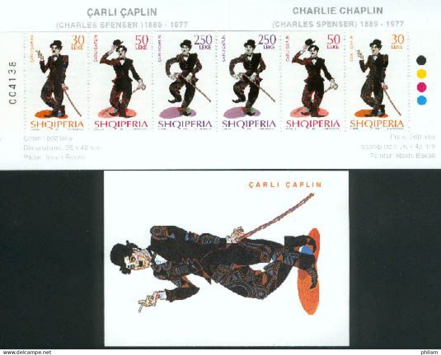ALBANIE 1999 - Charlie Chaplin - Carnet  ND2c - Albanie