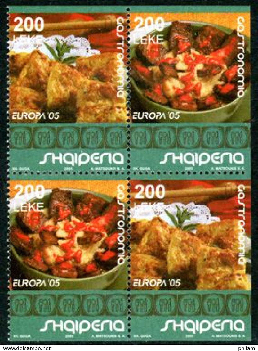 ALBANIE 2005 - Europa La Gastronomie - 4 T. De Carnet - 2005