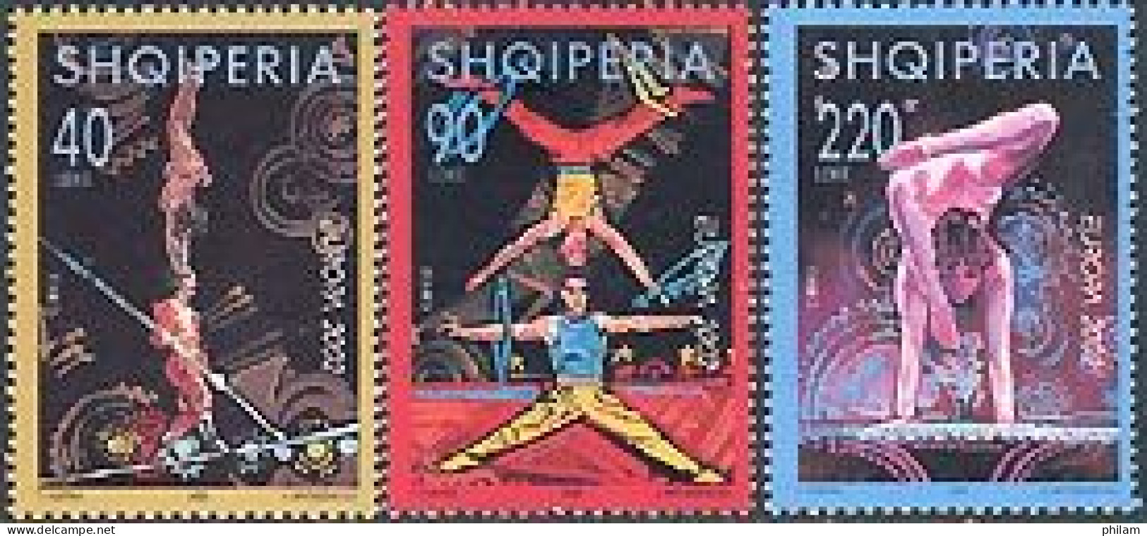 ALBANIE 2002 - Europa - Le Cirque - 3 Timbres De Feuilles - Albanien