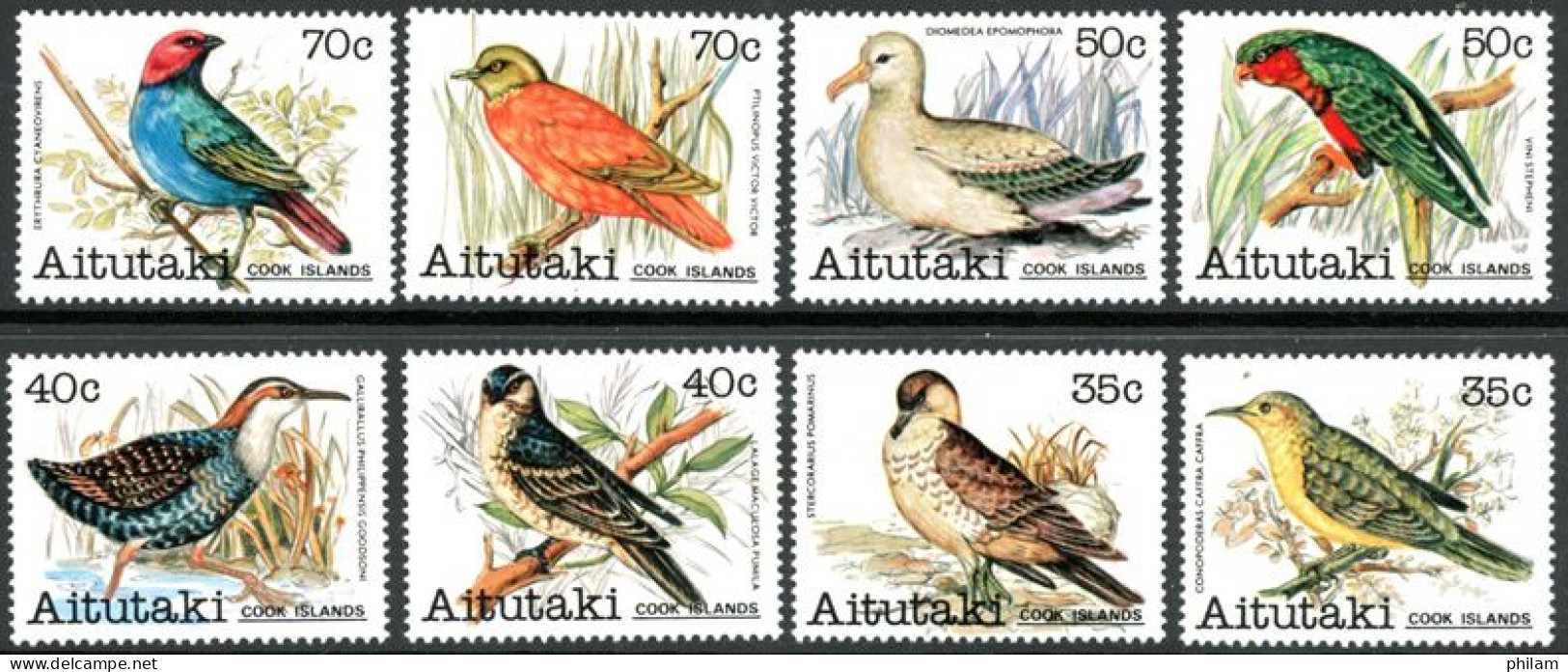 AITUTAKI 1982 - Oiseaux Du Pacifique - III - 8 Timbres - Aitutaki