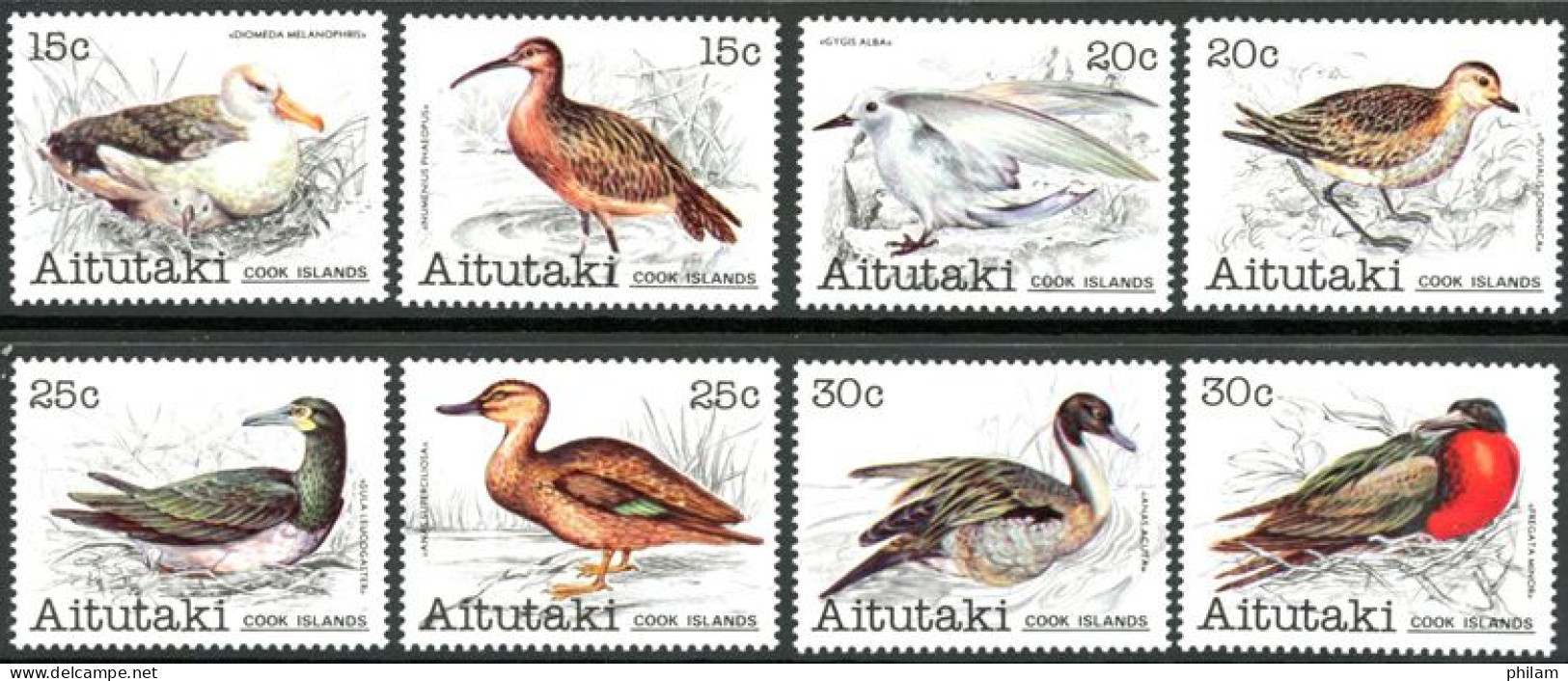 AITUTAKI 1981 - Oiseaux Du Pacifique - II - 8 Timbres - Aitutaki