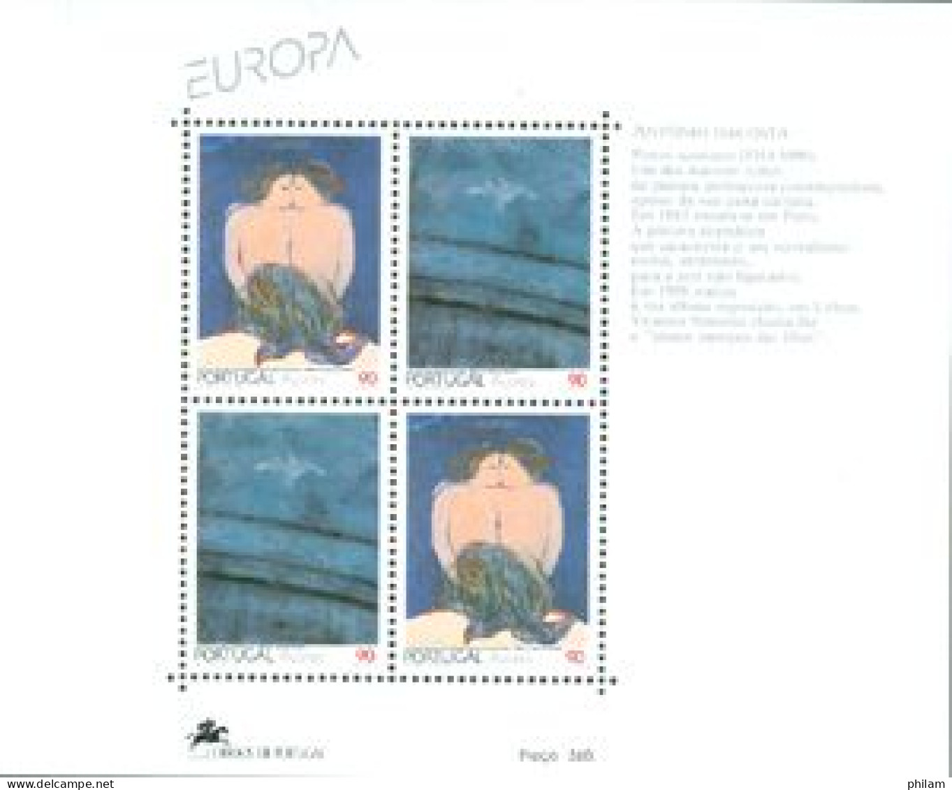 ACORES 1993 - Europa - Art Contemporain - Antonio Dacosta - BF - Açores