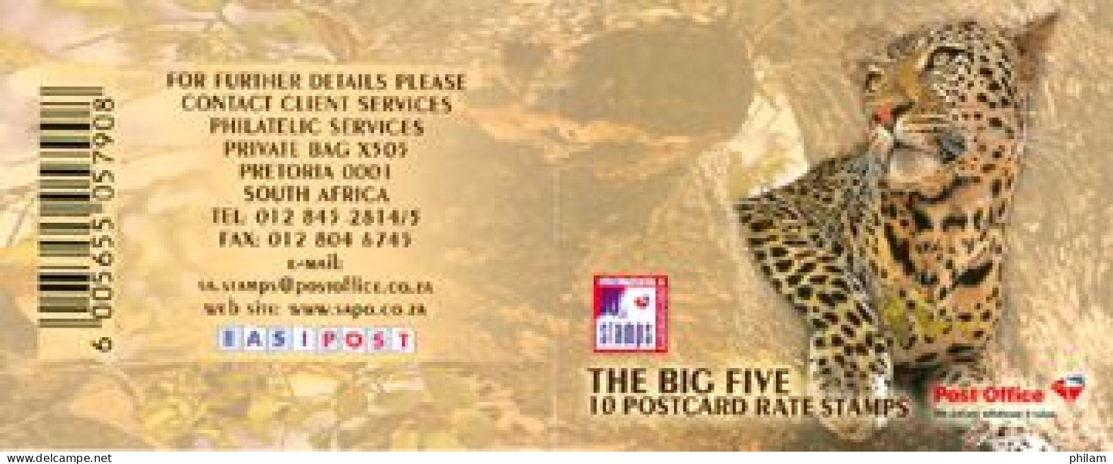 AFRIQUE DU SUD 2006 - The Big Five - Animaux Sauvages - Carnet - Felini