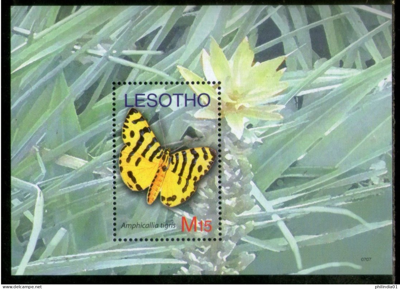 Lesotho 2007 African Butterflies Moth Insect Sc 1413 M/s MNH # 5655 - Butterflies