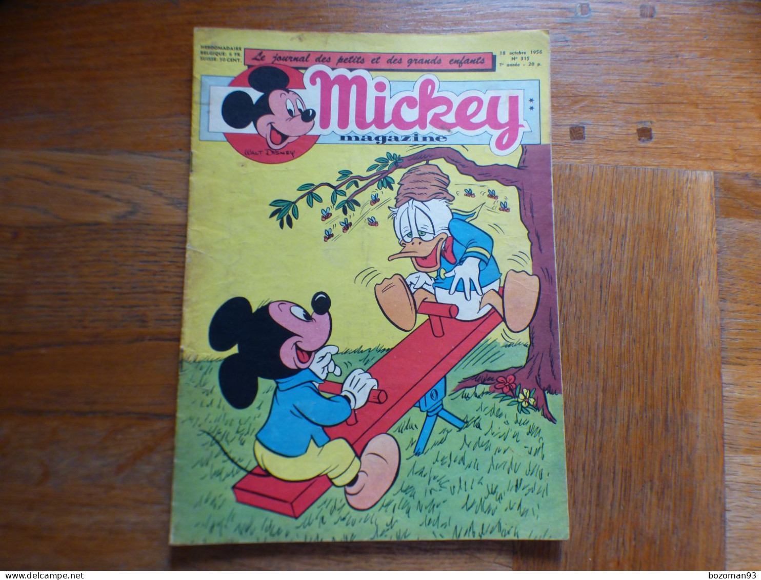 JOURNAL MICKEY BELGE  N° 315  Du  18/10/1956  COVER MICKEY ET DONALD  + DAVY CROCKETT - Journal De Mickey