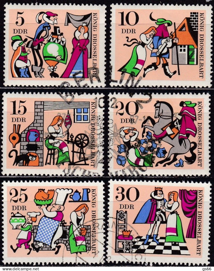DDR  1967, 1323/28, Used Oo, Märchen (II): König Drosselbart. - Used Stamps