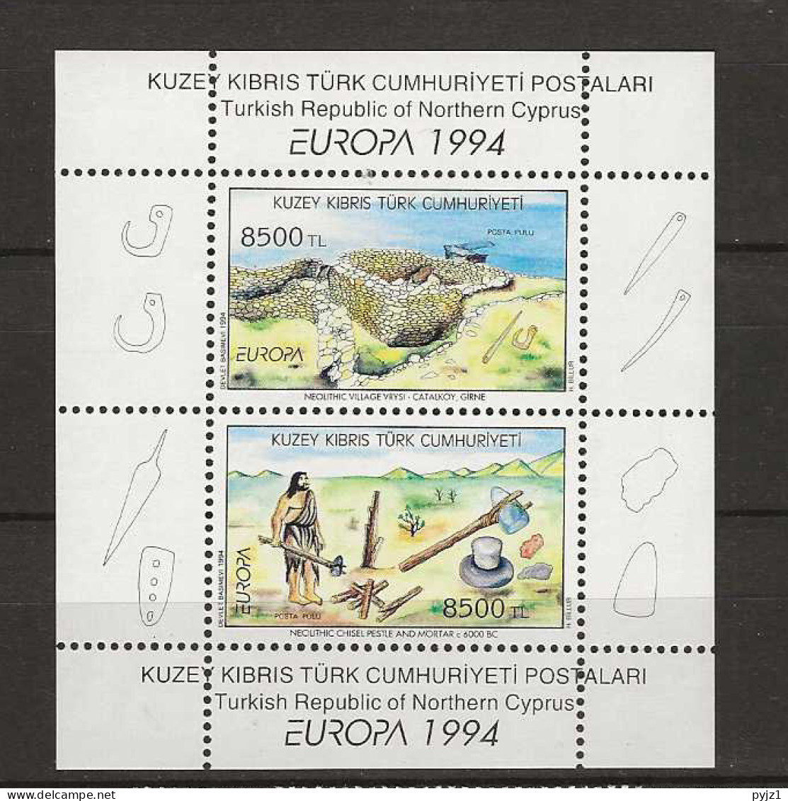 1994 MNH Turkish Cyprus, Mi Block 13 Postfris** - Nuovi