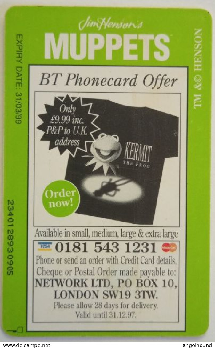 UK BT £2 Chip Card -  Special Edition MUPPETS - BT Promotional