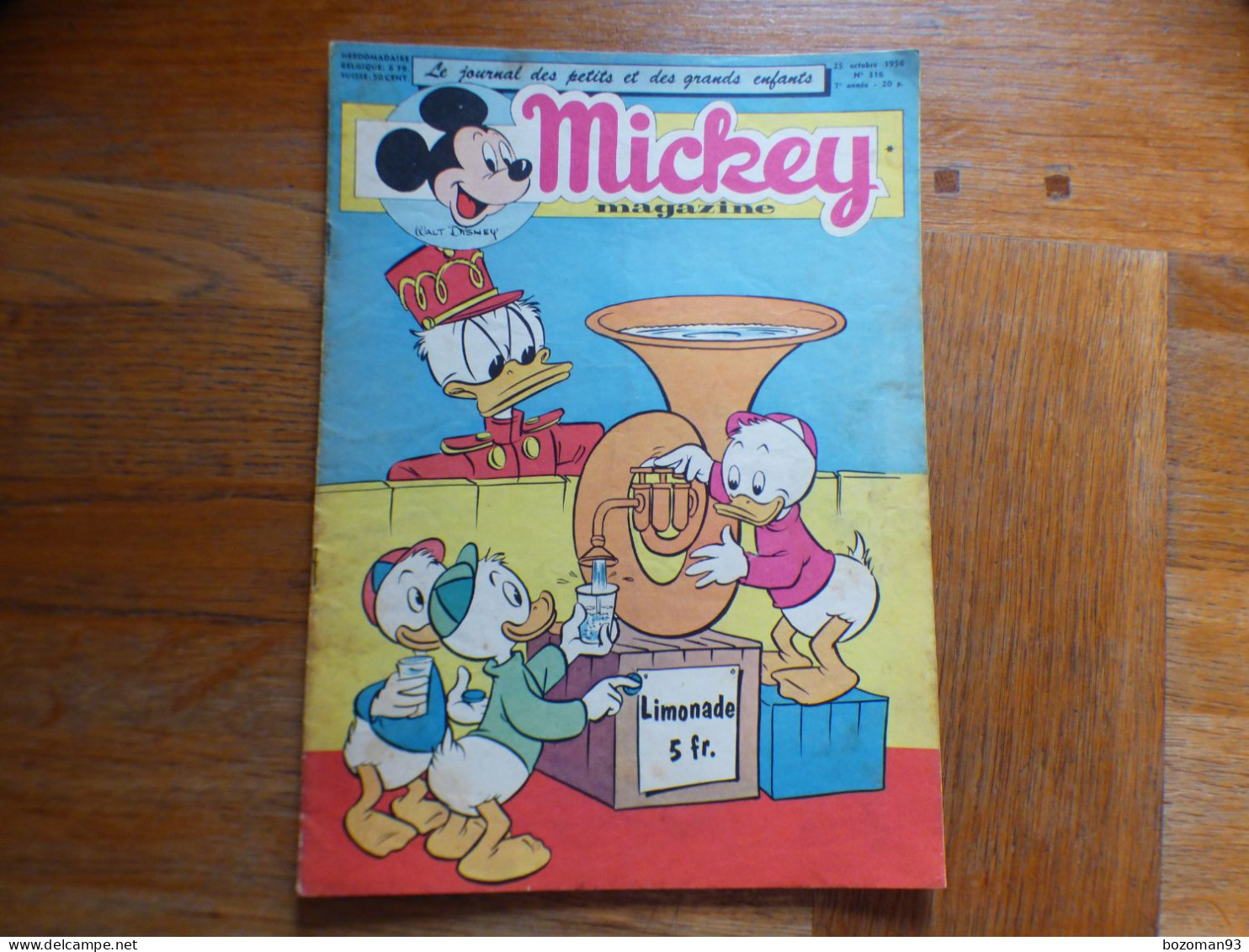 JOURNAL MICKEY BELGE  N° 316  Du  25/10/1956  COVER DONALD  + DAVY CROCKETT - Journal De Mickey