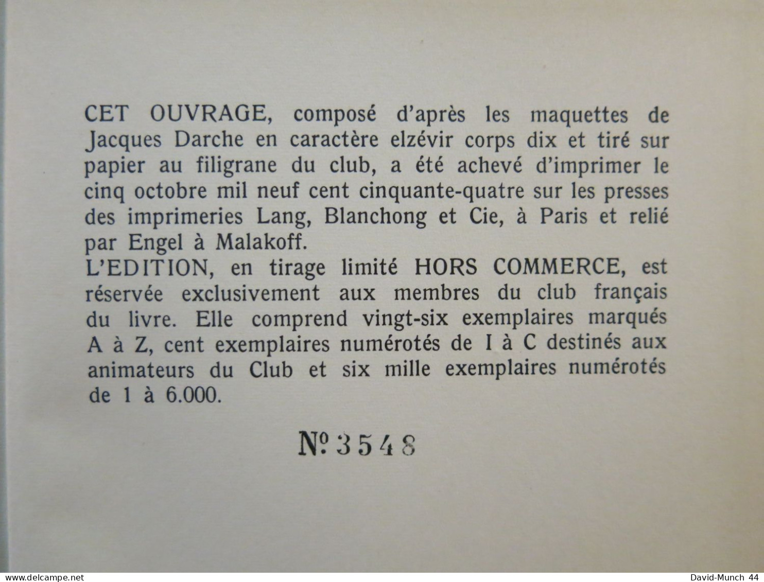 La vie secrète de Salvador Dali de Salvador Dali. Le Club Français du Livre, Paris. 1954, exemplaire numéroté